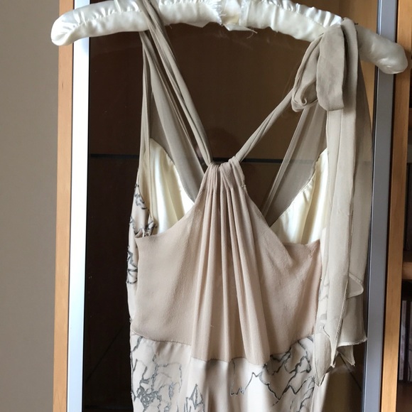 Linda Asaf silk/velvet embroidered cocktail dress4 - Picture 4 of 4